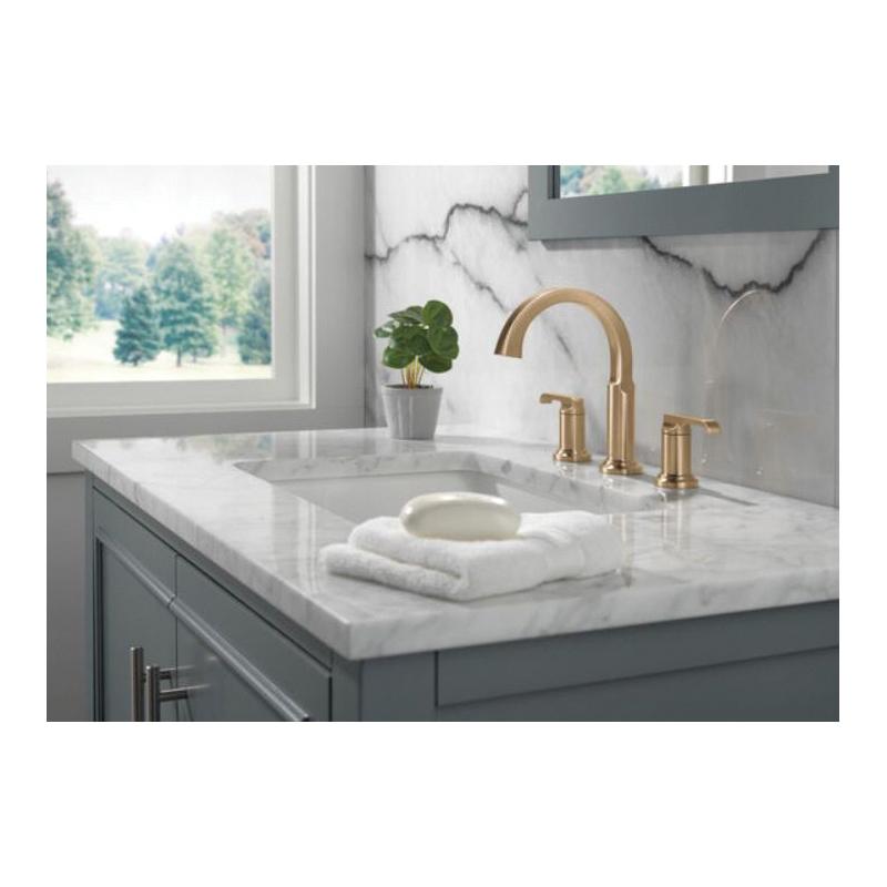 DELTA® Tetra® 35588-CZ-PR-DST Bathroom Faucet, 2-Handle, Deck, Widespread, Pop-Up, Lumicoat® Champagne Bronze thumbnail 2