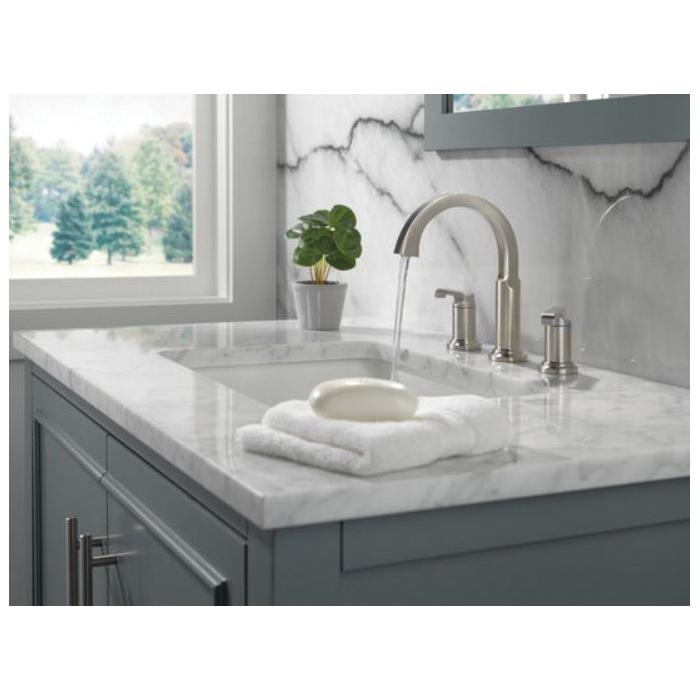DELTA® Tetra® 35588-PR-DST Bathroom Faucet, 2-Handle, Deck, Widespread, Pop-Up, Lumicoat® Chrome thumbnail 3