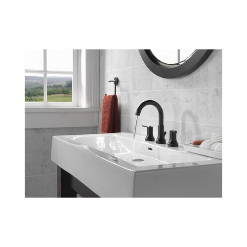 DELTA® Trinsic® 3559-BLMPU-DST Bathroom Faucet, 2-Handle, Deck, Widespread, Pop-Up, Matte Black