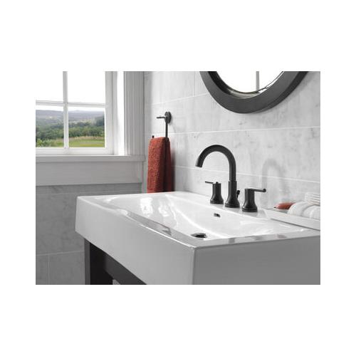 DELTA® Trinsic® 3559-BLMPU-DST Bathroom Faucet, 2-Handle, Deck, Widespread, Pop-Up, Matte Black thumbnail 2