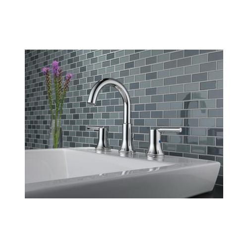 DELTA® Trinsic® 3559-MPU-DST Bathroom Faucet, 2-Handle, Deck, Widespread, Pop-Up, Chrome