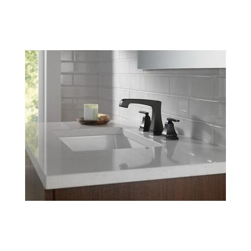 DELTA® Ashlyn® 3564-BLMPU-DST Bathroom Faucet, 2-Handle, Deck, Widespread, Pop-Up, Matte Black thumbnail 2