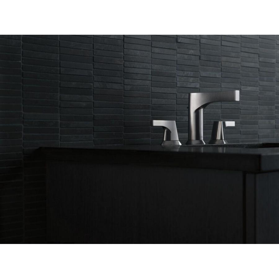 DELTA® Zura® 3574-SSMPU-DST Bathroom Faucet, 2-Handle, Deck, Widespread, Pop-Up, Stainless Steel thumbnail 2