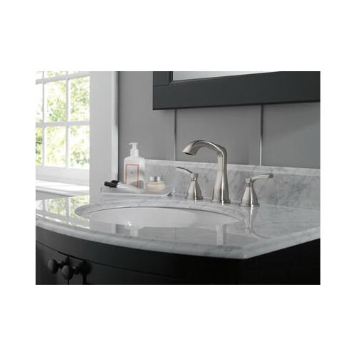 DELTA® Stryke® 35776-SSMPU-DST Lavatory Faucet, 2-Handle, Deck, Widespread, Pop-Up, Brilliance® Stainless