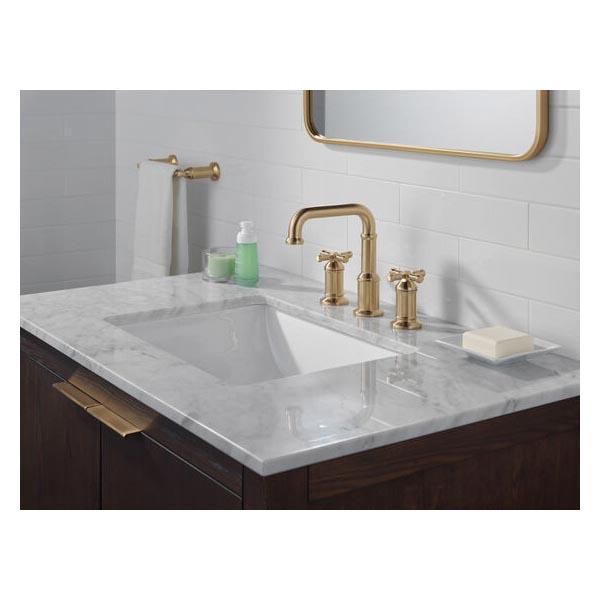 DELTA® Broderick® 3587-CZ-PR-DST Bathroom Faucet With Diamond Seal® Technology, 2-Handle, Deck, Widespread, Push Pop-Up thumbnail 2