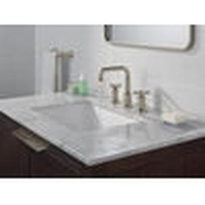 DELTA® Broderick® 3587-SS-PR-DST Bathroom Faucet, 2-Handle, Deck, Widespread, Pop-Up, Lumicoat® Stainless