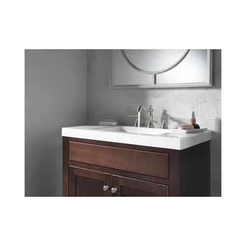 DELTA® Cassidy® 3597LF-SSMPU Bathroom Faucet, 2-Handle, Deck, Widespread, Pop-Up, Brilliance® Stainless