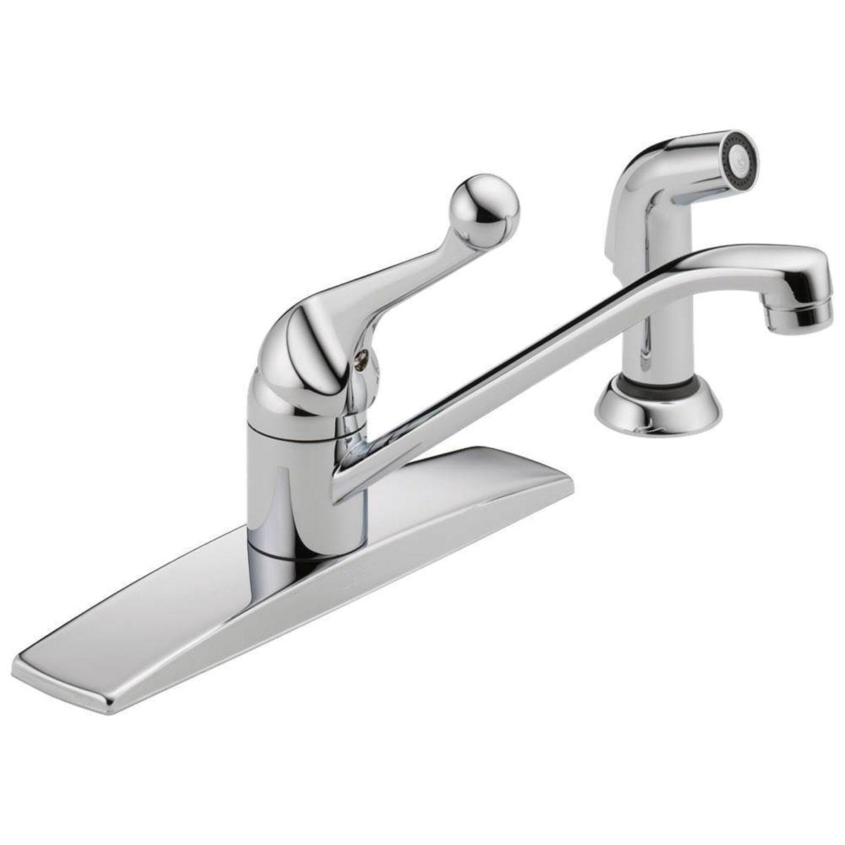 DELTA® Classic® 400LF-WF Kitchen Faucet, Deck, Single Handle, Chrome