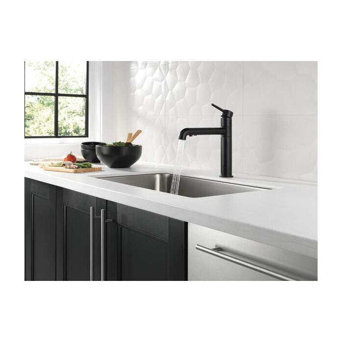 DELTA® Trinsic® 4159-BL-DST Kitchen Faucet, Deck, Pull-Out, Matte Black thumbnail 2