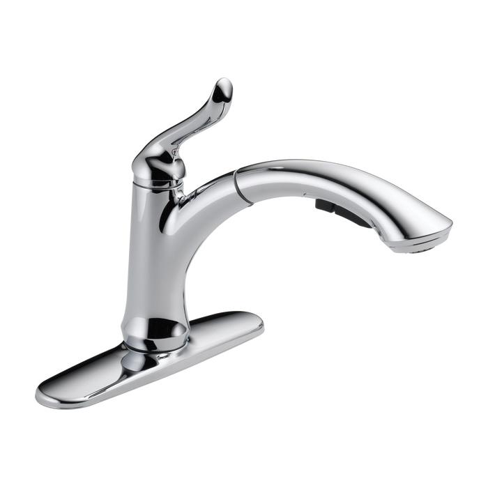 DELTA® Linden™ 4353-DST Kitchen Faucet, Deck, Pull-Out, Chrome thumbnail 2