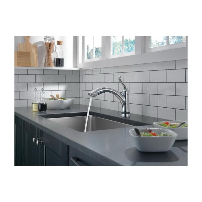 DELTA® Linden™ 4353-DST Kitchen Faucet, Deck, Pull-Out, Chrome thumbnail 3