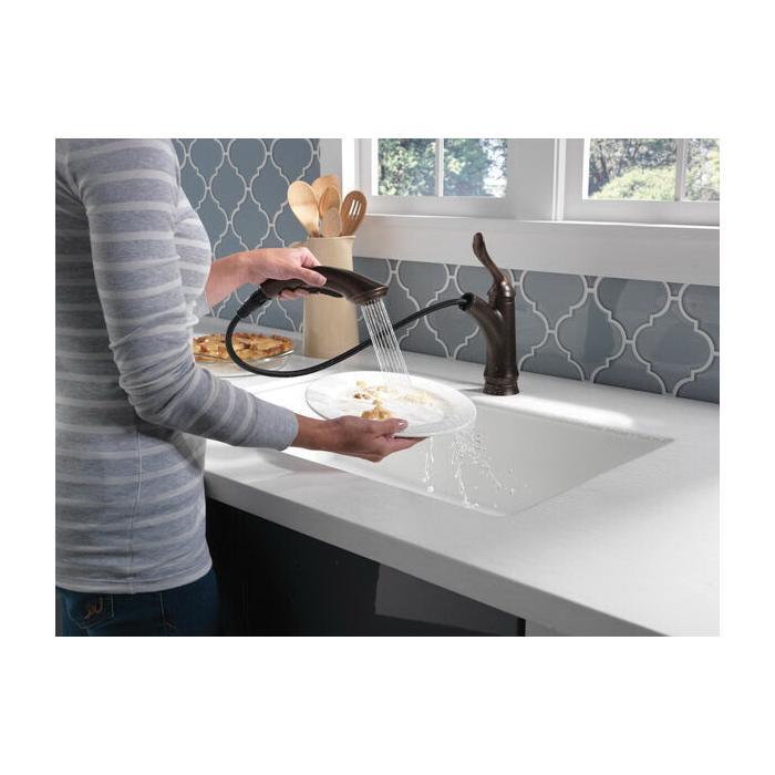 DELTA® Linden™ 4353-RB-DST Kitchen Faucet, Deck, Pull-Out, Venetian Bronze® thumbnail 2