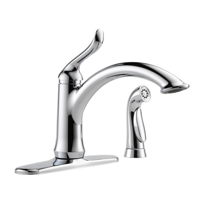 DELTA® Linden™ 4453-DST Kitchen Faucet, Deck, Single Handle, Chrome thumbnail 2