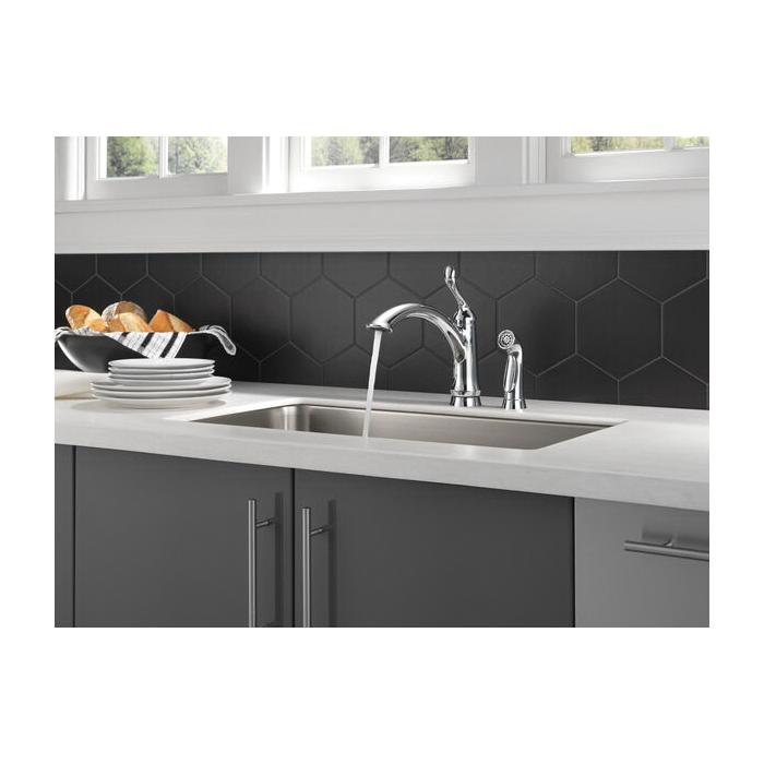 DELTA® Linden™ 4453-DST Kitchen Faucet, Deck, Single Handle, Chrome thumbnail 3