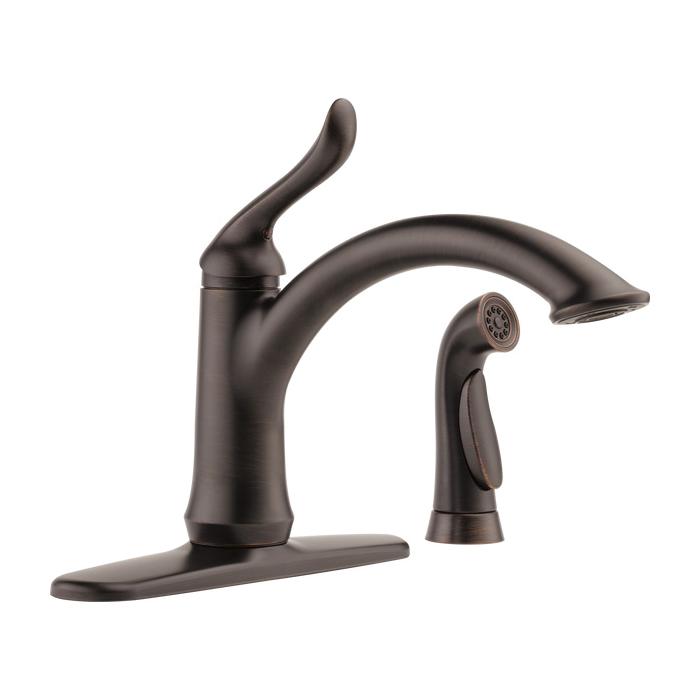 DELTA® Linden™ 4453-RB-DST Kitchen Faucet, Deck, Single Handle, Venetian Bronze® thumbnail 2
