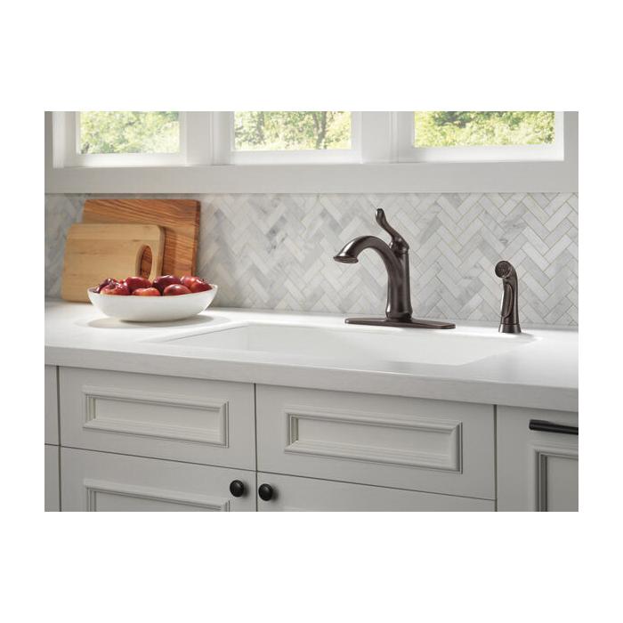 DELTA® Linden™ 4453-RB-DST Kitchen Faucet, Deck, Single Handle, Venetian Bronze® thumbnail 4