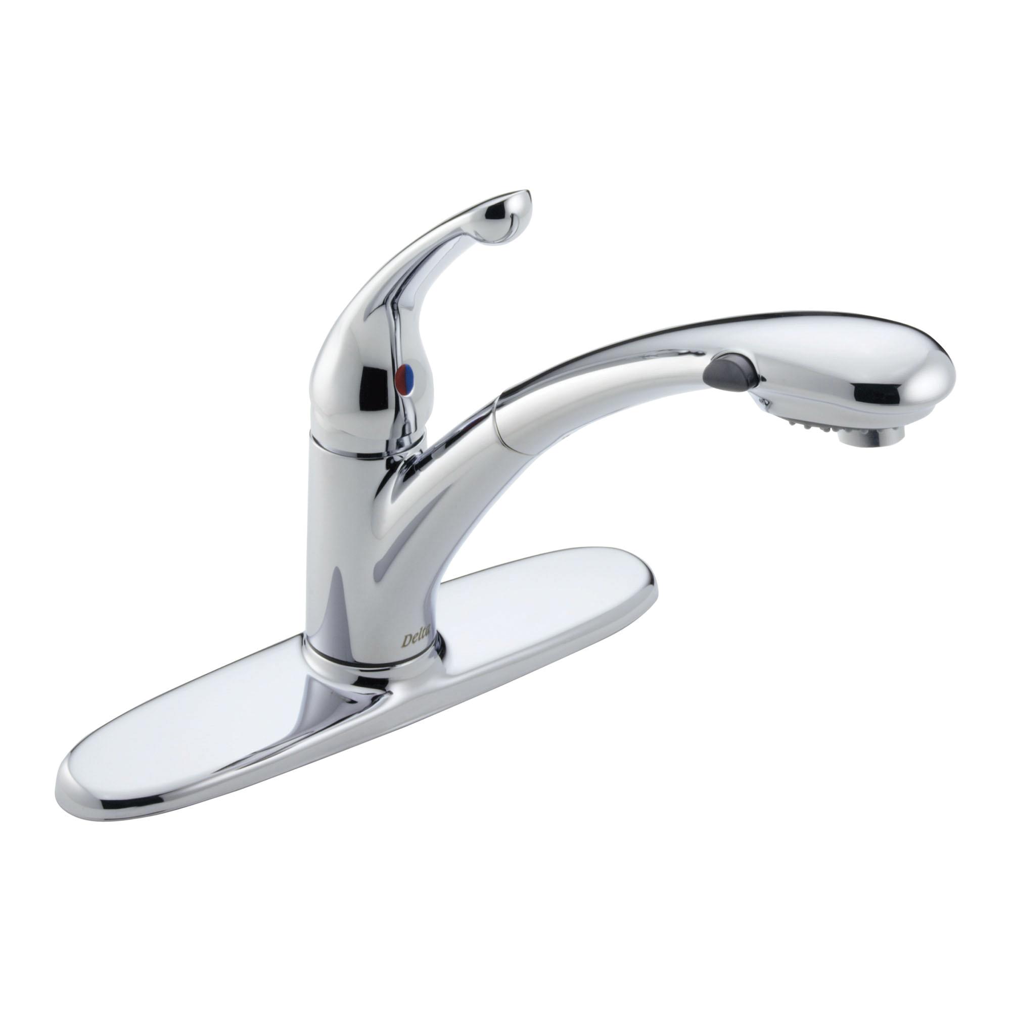 DELTA® Signature® 470-DST Kitchen Faucet, Deck, Pull-Out, Chrome thumbnail 4