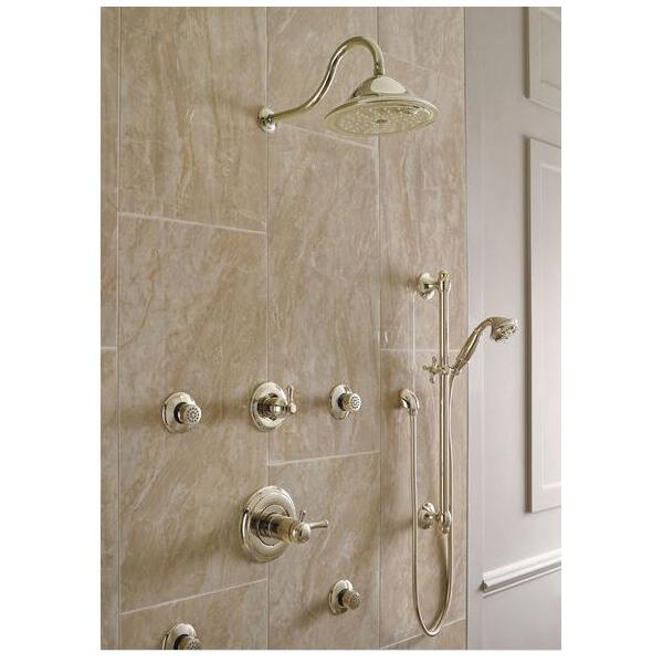 DELTA® 50560-PN 90 deg Wall Elbow, 1-1/2 in L, 1/2 x 1/2 in, FNPT x Male NPSM, Brass, Polished Nickel