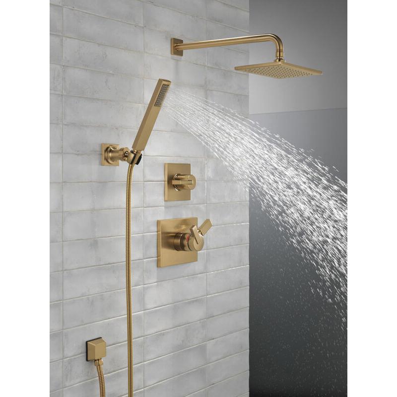 DELTA® 50570-CZ-PR Square Wall Elbow, 2-1/8 in L, 1/2 in, FNPT x Male NPSM, Brass, Lumicoat® Champagne Bronze