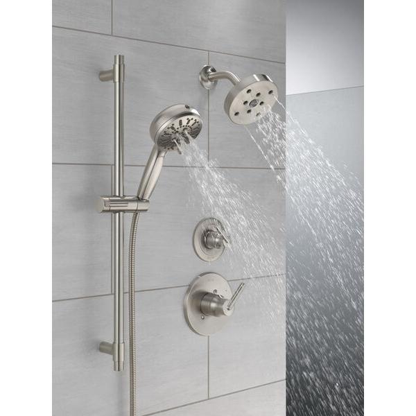 DELTA® ProClean™ 51584-SS-PR Slide Bar Handshower With Cleaning Spray, 4-1/2 in Dia Spray Face, 1.75 gpm, 82 in L Hose