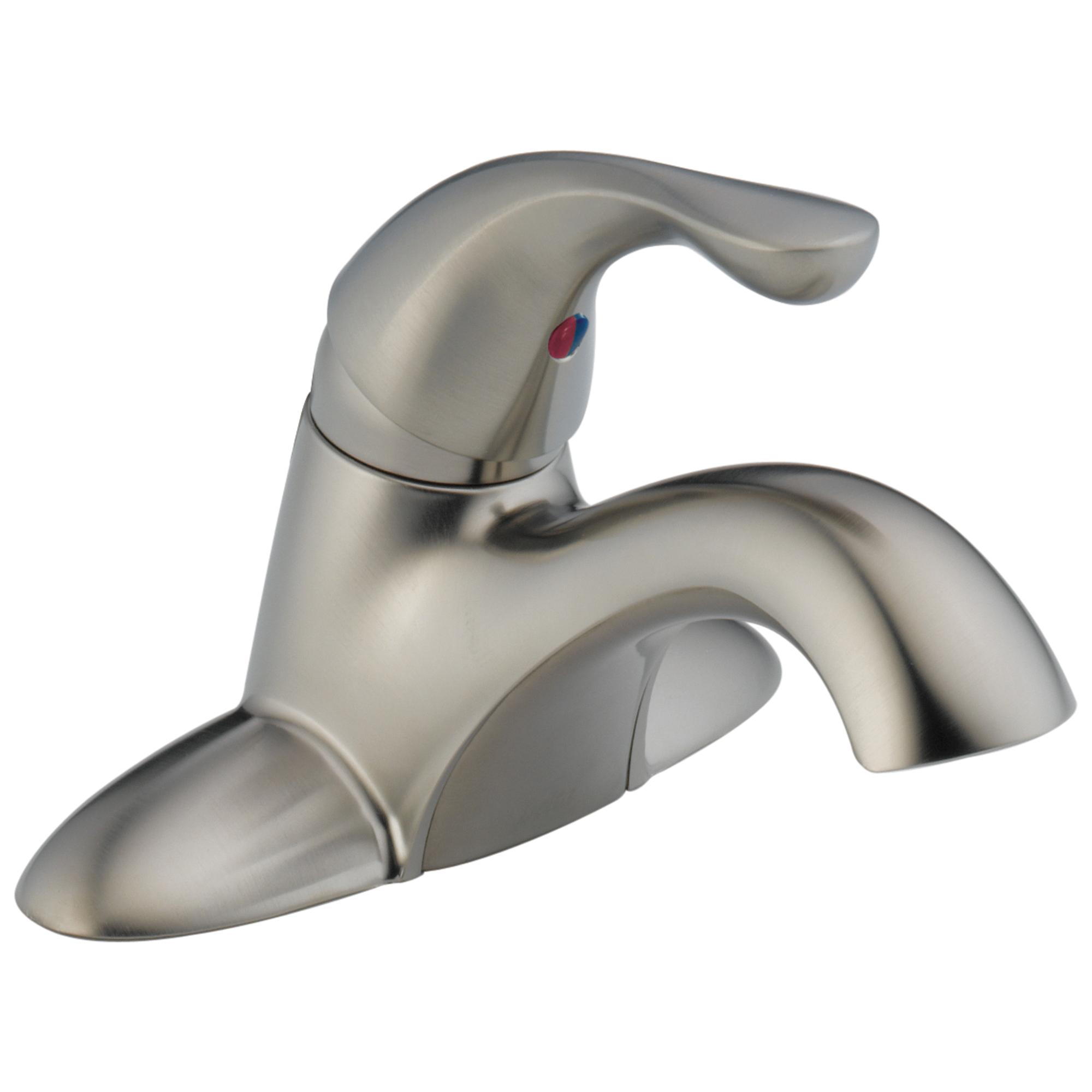 delta® 520-SSMPU-DST Bathroom Faucet, 1-Handle, Deck, Centerset, Pop-Up, Stainless Steel