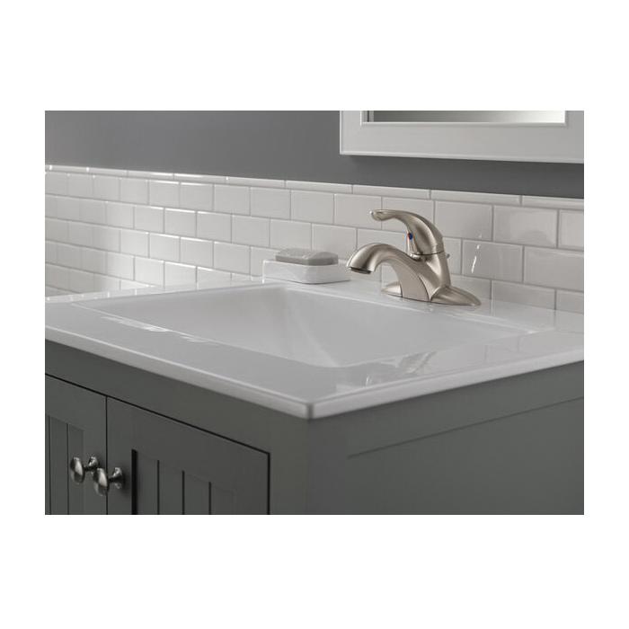 DELTA® Classic™ 520-SSMPU-DST Bathroom Faucet, 1-Handle, Deck, Centerset, Pop-Up, Stainless Steel thumbnail 2