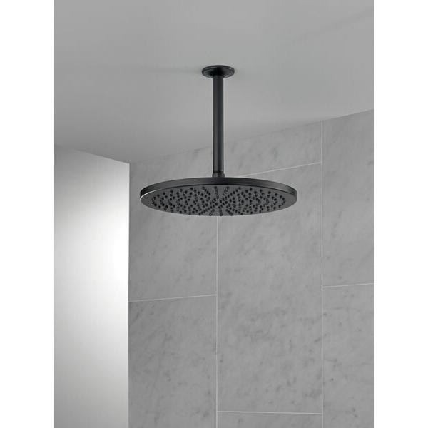 DELTA® Universal Showering 52158-BL25 Raincan Showerhead, 2.5 gpm, 1 -Spray, Ceiling, Wall Mounting, 12 in Head