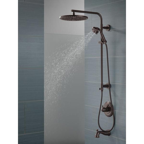 DELTA® Universal Showering 52158-RB Raincan Showerhead, 1.75 gpm, 1 -Spray, Ceiling, Wall Mounting, 12 in Head