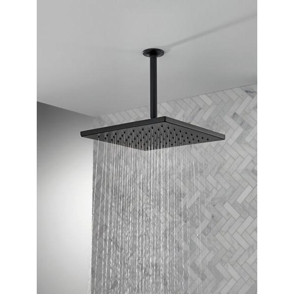 DELTA® Universal Showering 52159-BL Raincan Showerhead, 1.75 gpm, 1 -Spray, Ceiling, Wall Mounting, 12 in Head