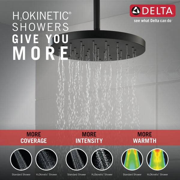 DELTA® Universal Showering 52160-BL25 Showerhead, 2.5 gpm, 1 -Spray, Wall Mounting, 12 in Head, Matte Black thumbnail 3