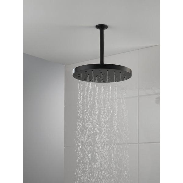 DELTA® Universal Showering 52160-BL25 Showerhead, 2.5 gpm, 1 -Spray, Wall Mounting, 12 in Head, Matte Black thumbnail 2