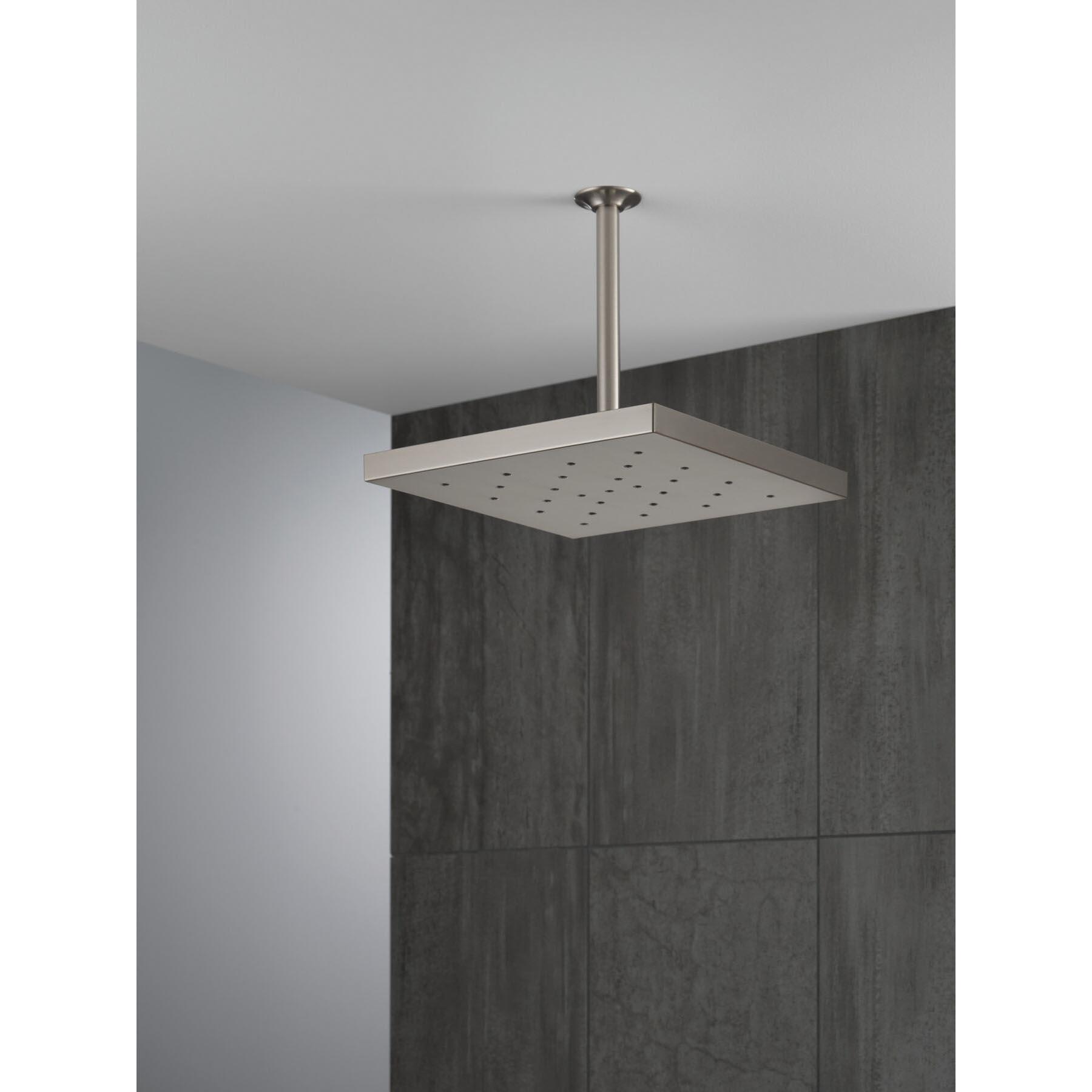 DELTA® H2Okinetic® Universal Showering 52161-SS-PR Raincan Showerhead, 1.75 gpm, 1-Spray, 12 in L x 12 in W Head