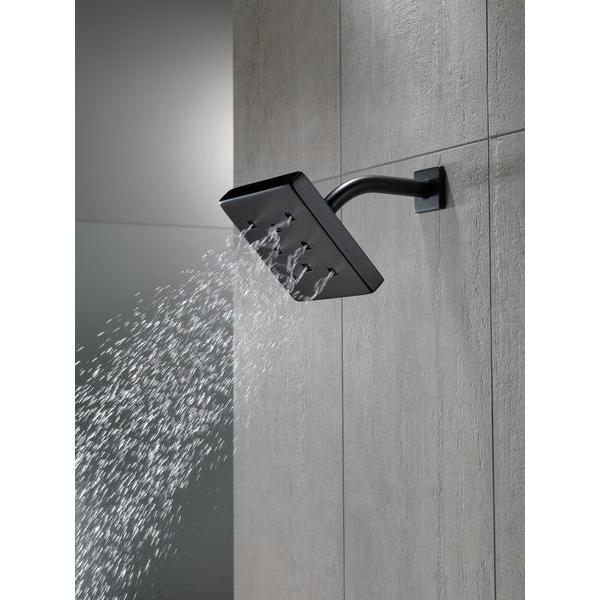 DELTA® Universal Showering 52171-BL Raincan Showerhead, 1.75 gpm, 1 -Spray, Wall Mounting, 6 in Head, Matte Black thumbnail 2
