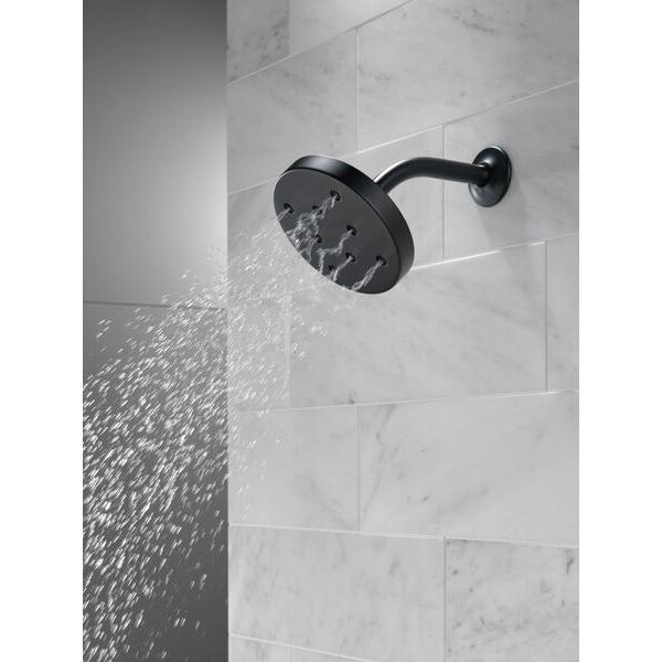 DELTA® Universal Showering 52175-BL Raincan Showerhead, 1.75 gpm, 1 -Spray, Wall Mounting, 6 in Head, Matte Black