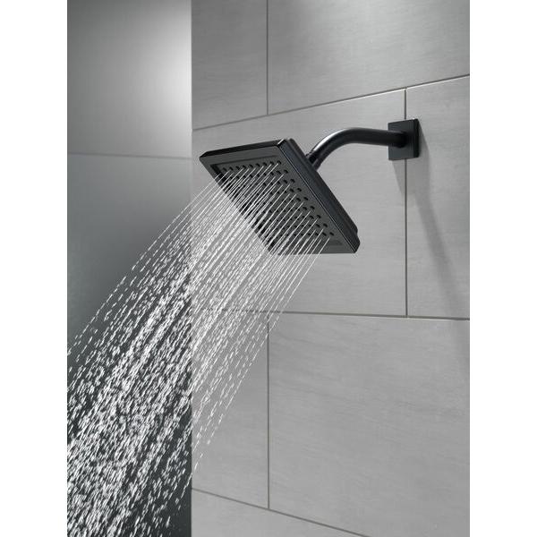 DELTA® Universal Showering 52283-BL Raincan Showerhead, 1.75 gpm, 1 -Spray, Wall Mounting, 6-9/16 in Head, Matte Black