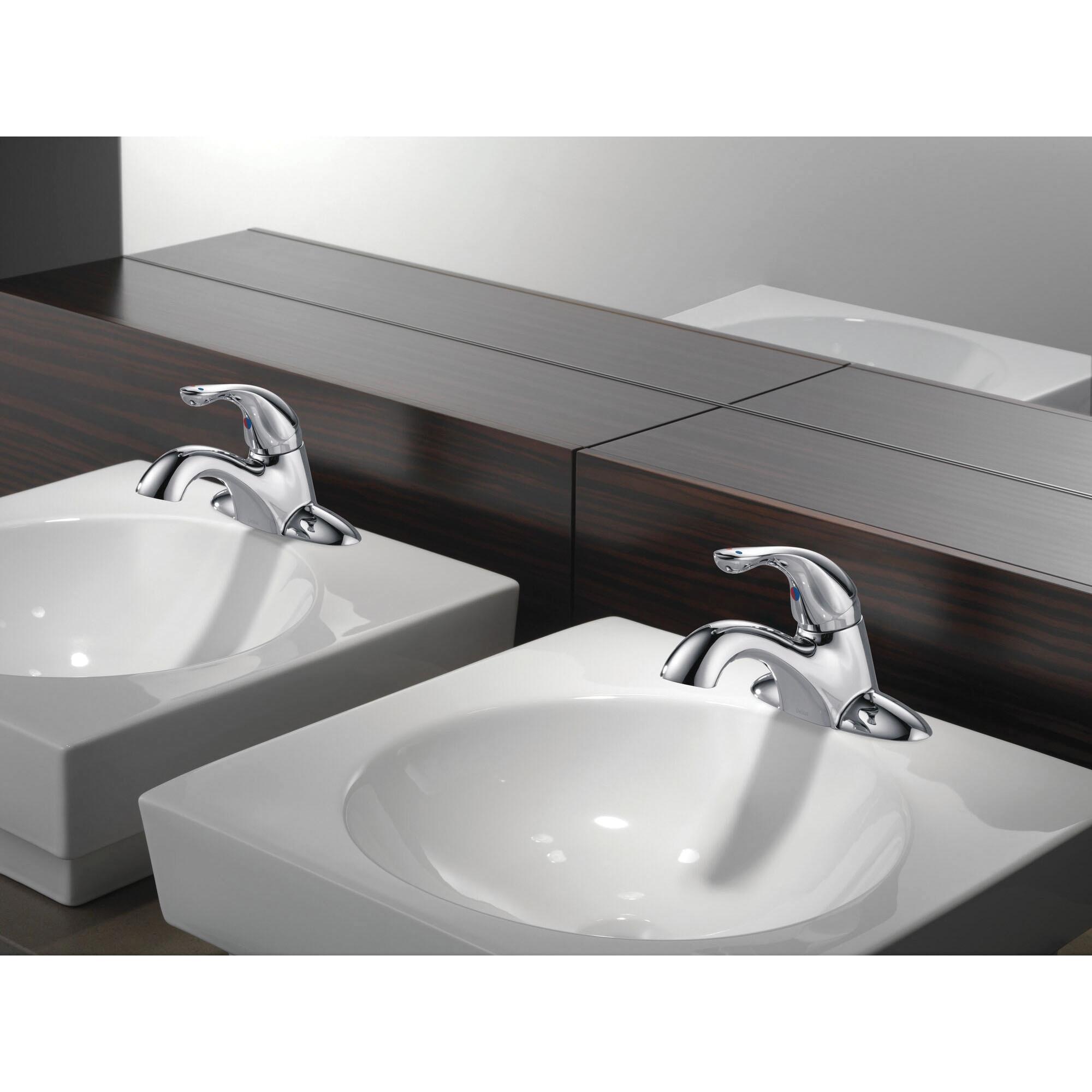 DELTA® HDF® 523LF-HDF Lavatory Faucet, 1-Handle, Deck, Centerset, Strainer, Chrome