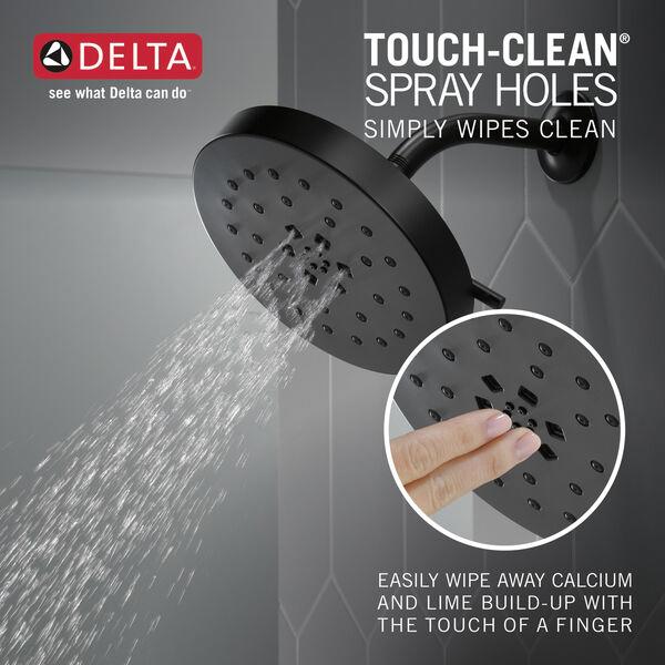 DELTA® Universal Showering 52488-BL Showerhead, 1.75 gpm, 4 -Spray, Wall Mounting, 8 in Head, Matte Black thumbnail 2