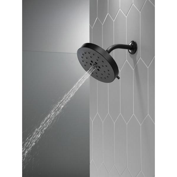 DELTA® Universal Showering 52488-BL Showerhead, 1.75 gpm, 4 -Spray, Wall Mounting, 8 in Head, Matte Black thumbnail 4