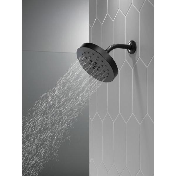 DELTA® Universal Showering 52488-BL Showerhead, 1.75 gpm, 4 -Spray, Wall Mounting, 8 in Head, Matte Black