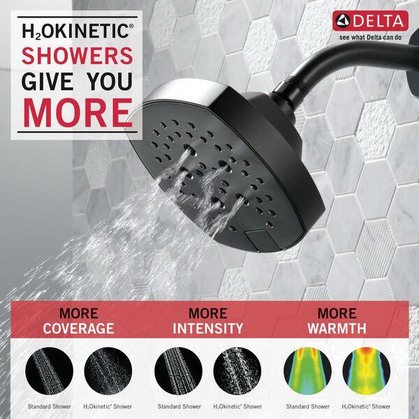 DELTA® Stryke® 52663-BL Showerhead, 1.75 gpm, 5 -Spray, Wall Mounting, 6 in H x 6 in W Head, Matte Black thumbnail 3