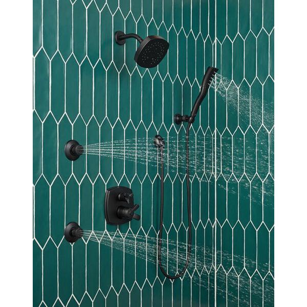 DELTA® Stryke® 52663-BL Showerhead, 1.75 gpm, 5 -Spray, Wall Mounting, 6 in H x 6 in W Head, Matte Black thumbnail 2