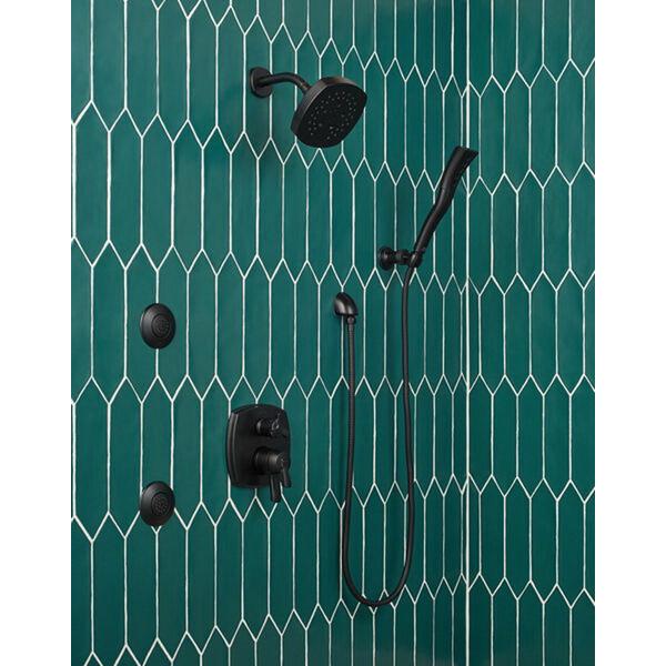 DELTA® Stryke® 52663-BL Showerhead, 1.75 gpm, 5 -Spray, Wall Mounting, 6 in H x 6 in W Head, Matte Black thumbnail 4