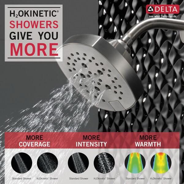 DELTA® Stryke® 52663-SS Showerhead, 1.75 gpm, 5 -Spray, Wall Mounting, 6 in H x 6 in W Head, Stainless Steel thumbnail 3