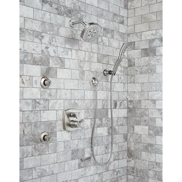 DELTA® Stryke® 52663-SS Showerhead, 1.75 gpm, 5 -Spray, Wall Mounting, 6 in H x 6 in W Head, Stainless Steel thumbnail 4