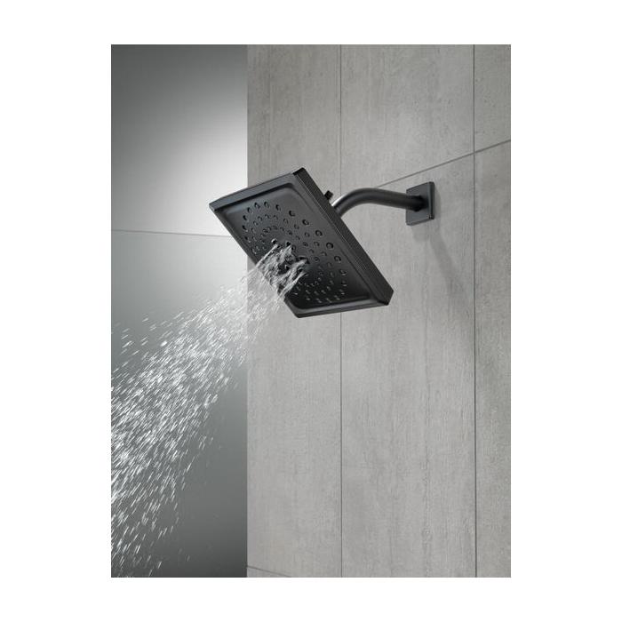 DELTA® 52684-BL Raincan Shower Head, 1.75 gpm, 3 -Spray, Wall Mounting, 7-5/8 in W x 3-1/2 in D Head, Matte Black thumbnail 2