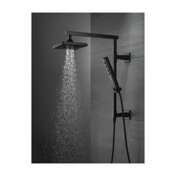 DELTA® 52684-BL Raincan Shower Head, 1.75 gpm, 3 -Spray, Wall Mounting, 7-5/8 in W x 3-1/2 in D Head, Matte Black