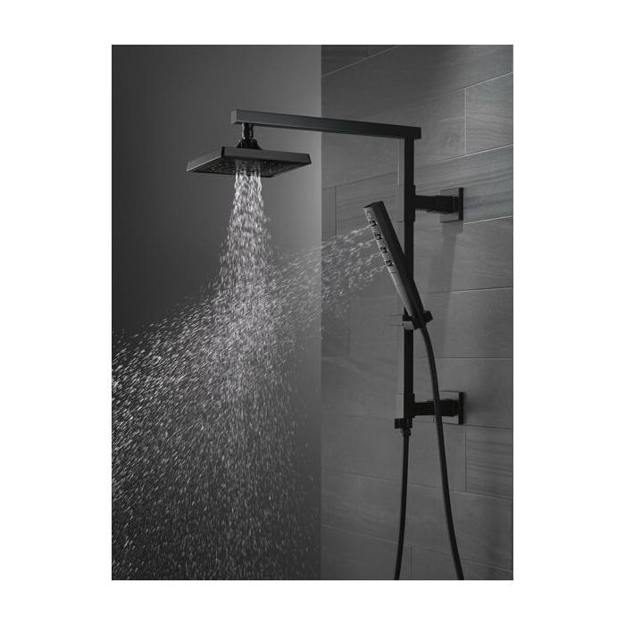 DELTA® 52684-BL Raincan Shower Head, 1.75 gpm, 3 -Spray, Wall Mounting, 7-5/8 in W x 3-1/2 in D Head, Matte Black thumbnail 4