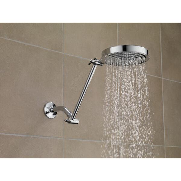 DELTA® 52687-PK Adjustable Arm Raincan Shower Head, 2.5 gpm, 1 -Spray, 6-19/64 in W Head, Chrome thumbnail 4