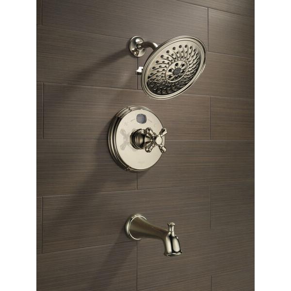 DELTA® Universal Showering 52687-PN Raincan Showerhead, 1.75 gpm, 3 -Spray, Wall Mounting, 8-1/4 in Head thumbnail 2