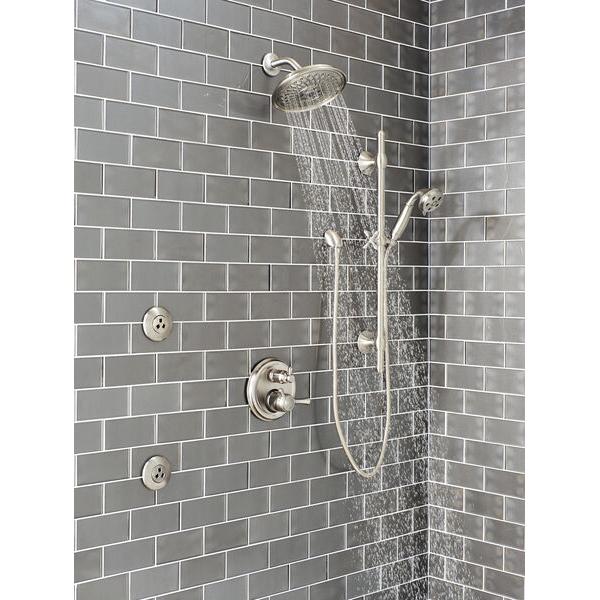 DELTA® Universal Showering 52687-SS Raincan Showerhead, 1.75 gpm, 3 -Spray, Wall Mounting, 8-1/4 in Head, Stainless thumbnail 2